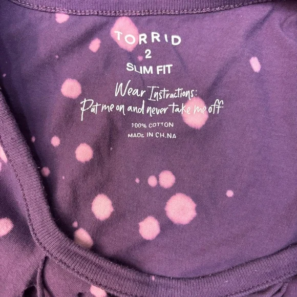 Torrid Cotton Slim Fit Purple Pink Tie Dye Slasher Tank Women Plus Size 2 - Picture 3 of 10